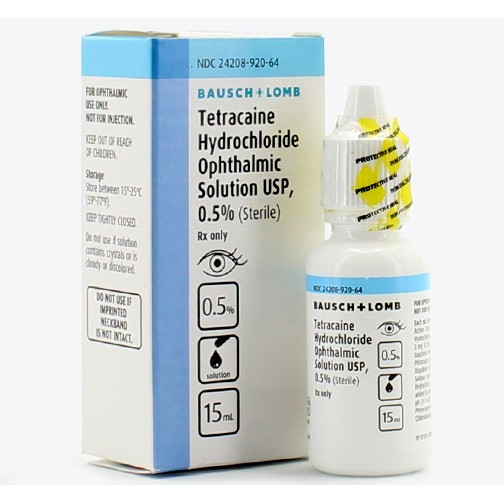 Tetracaine HCl 0.5% Ophthalmic Drops Dropper Bottle Solution (Pontocaine) by Bausch & Lomb  ID 68682-0920-64